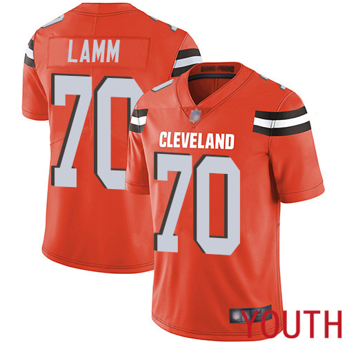 Cleveland Browns Kendall Lamm Youth Orange Limited Jersey #70 NFL Football Alternate Vapor Untouchable